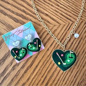 BETSEY JOHNSON Golf Necklace & Earrings Set